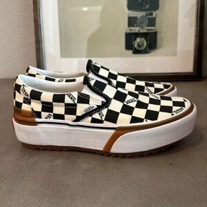 VANS Era Stacked Checkerboard Slip On Canvas Shoes